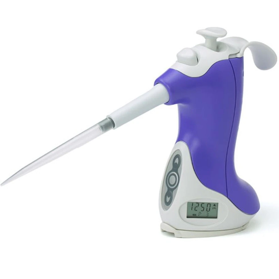 Ovation Electronic Pipette, Single Channel, 25-1250 µL, Purple, Each