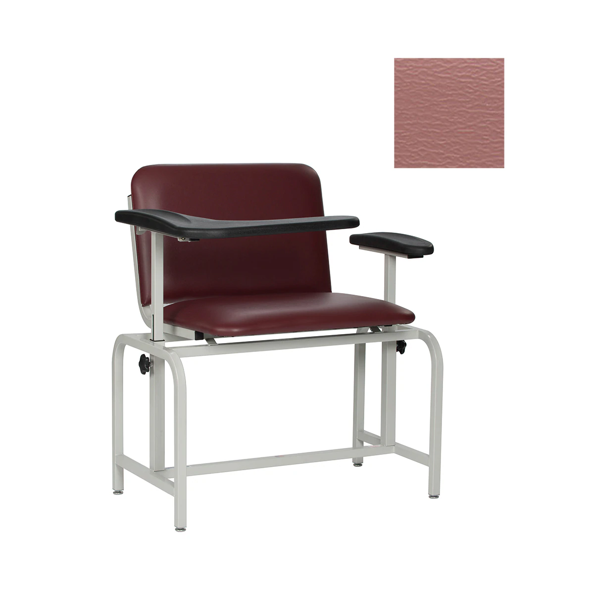 Winco Mfg Blood Draw Chair, XL, Mauve Steel, 450 lb Capacity