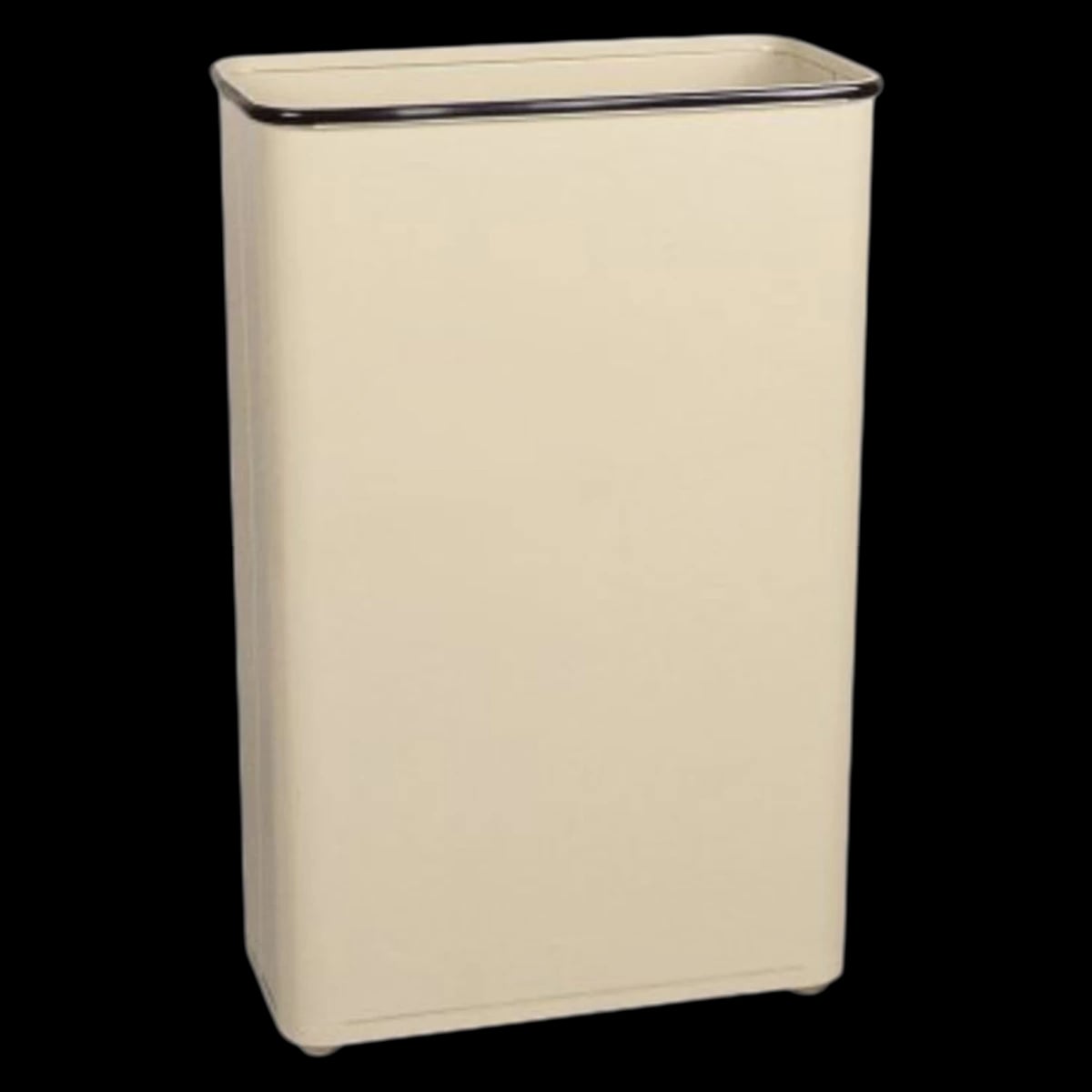 Rubbermaid Commercial Products Powder-Coated Steel Rectangular Wastebasket, 24 Gallon, Almond, No Lid, Raised Bottom, 3/Pack