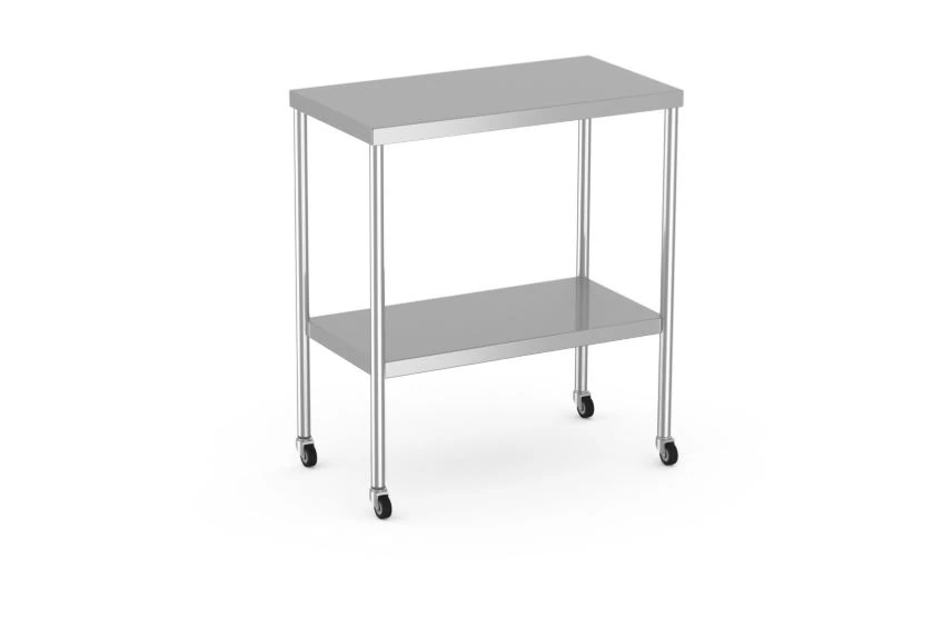 Mac Medical Instrument Table, Stainless Steel, 16" x 30" x 34"