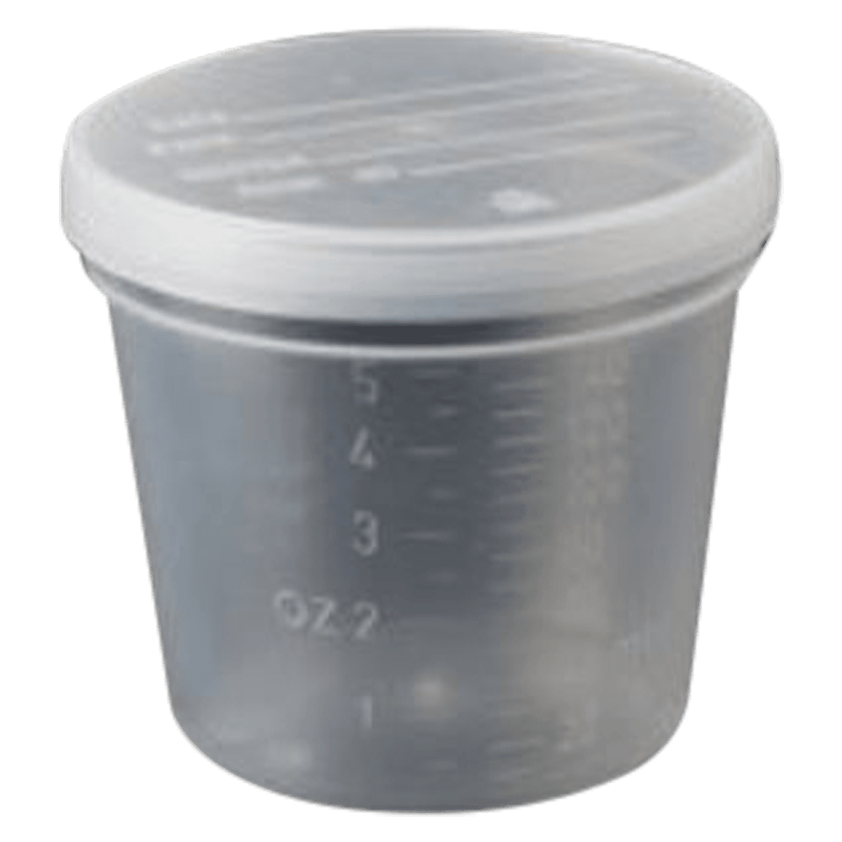 Fisher Scientific Specimen Container, 5 oz, Polypropylene, Non-Sterile, Graduated, Clear with Lid, 300/Case