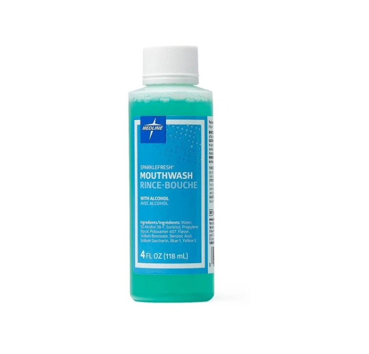 MED Sparkle Fresh Mouthwash, Mint, 4 oz Bottle, 60/Case