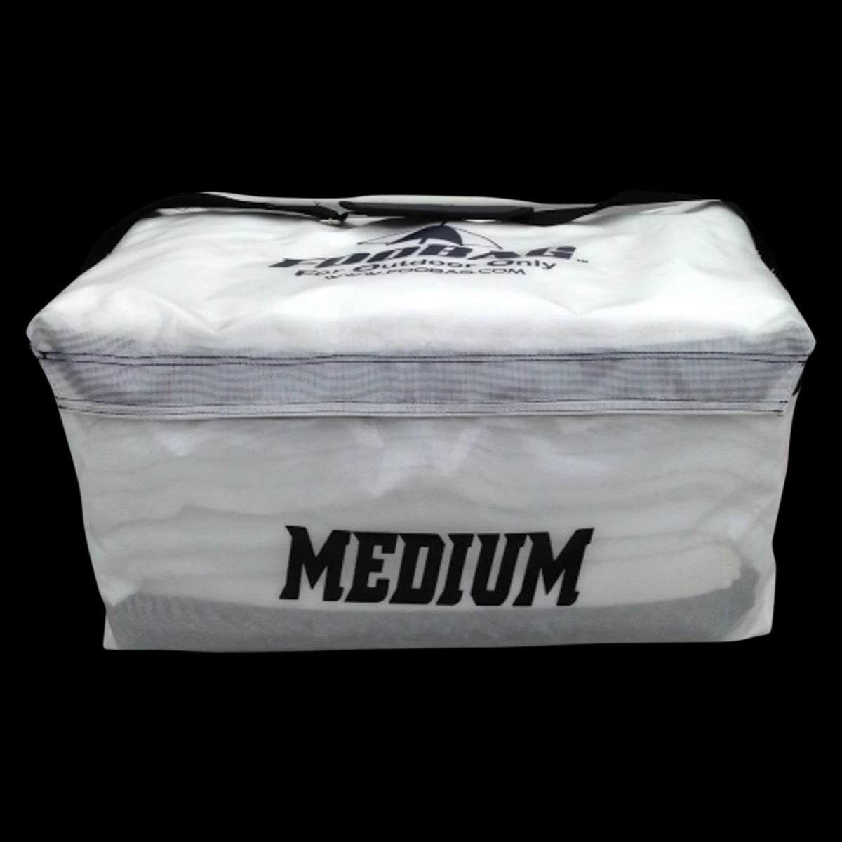 Foobag Clear Weather Repellant Duffle Bag, 15x24x12", Medium, Clear, Velcro Closure with Handles and Removable Shoulder Strap