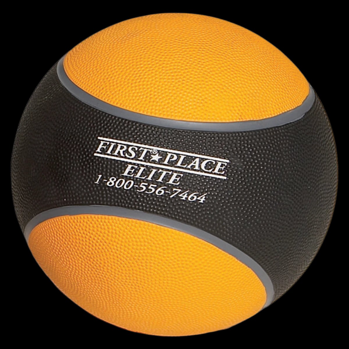 Medicine Ball, 9" Diameter, Orange/Black, 10 lb