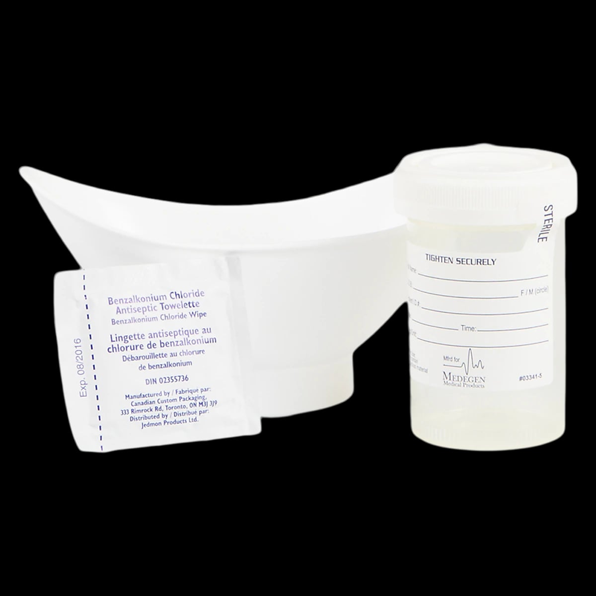 Uri-Aid Urine Collection Kit, 3 oz Plastic Specimen Container, 50/Case