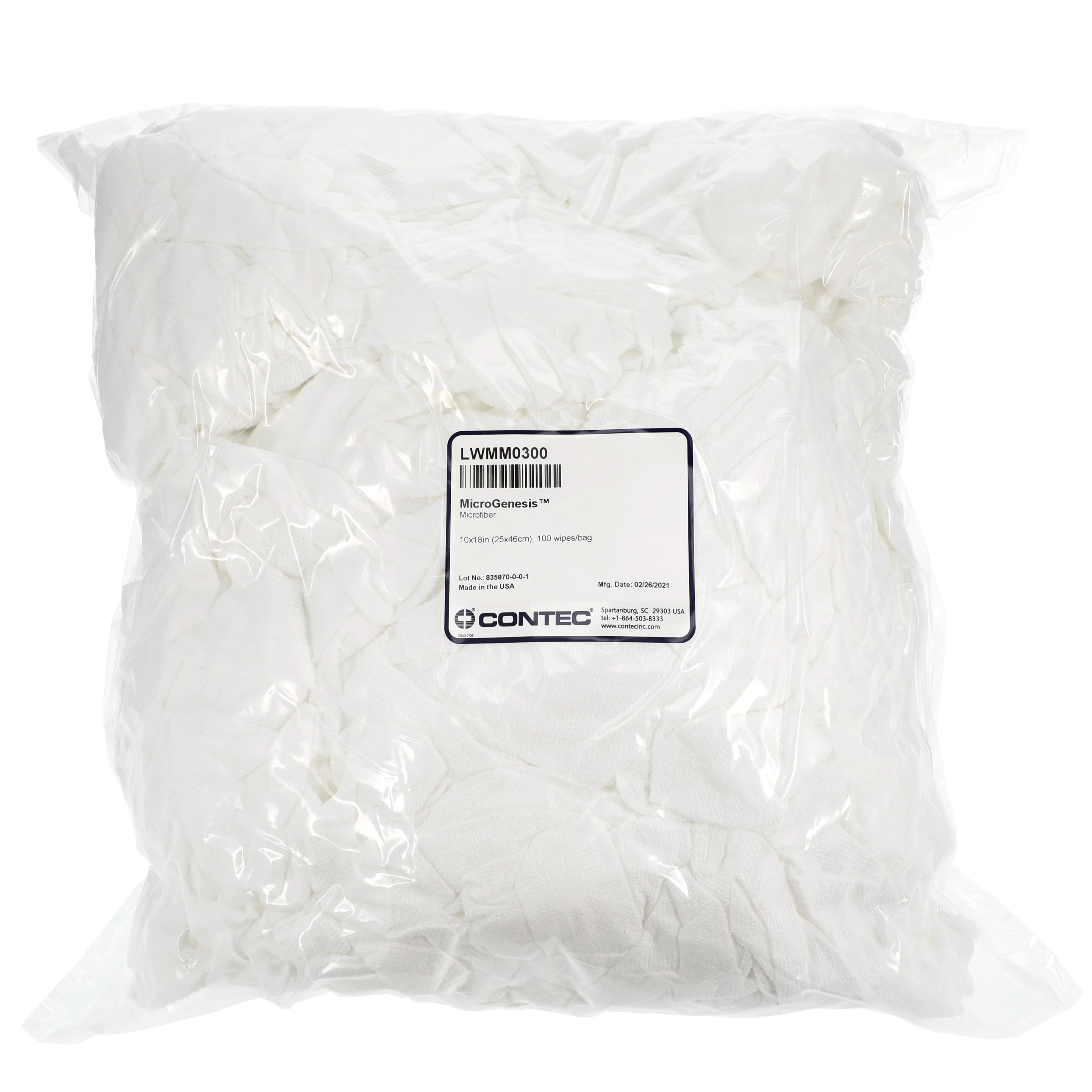 Contec Microgenesis Microfiber Wipes, 10 in x 18 in, 400/Case