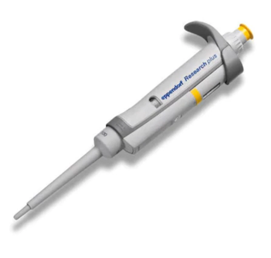 Eppendorf Research Plus Adjustable Volume Pipette, 10-100 µL, Yellow, Single Channel