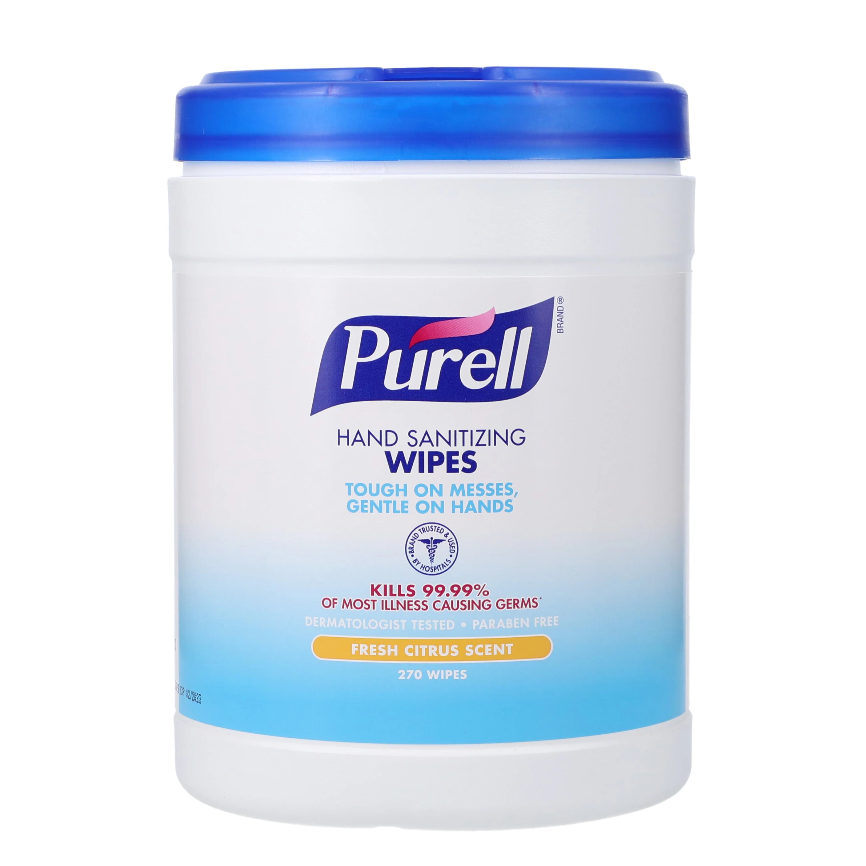 PURELL Premoistened Hand Sanitizing Wipes, Benzalkonium Chloride, Citrus, 270 Count, 6/Case