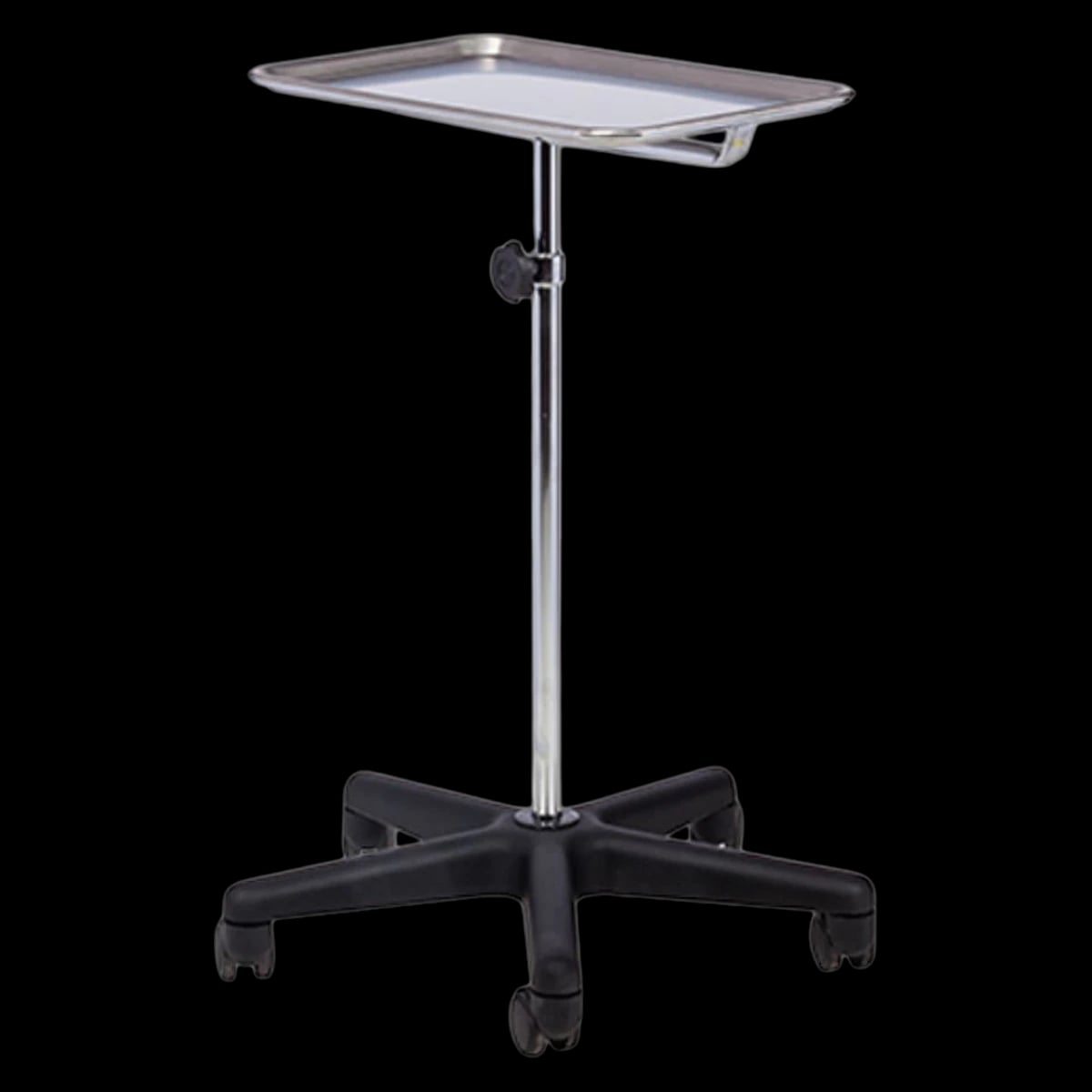 Clinton Industries Stand Instrument Tray, 19x12-3/4x3/4", 15lb Capacity, 5" Casters