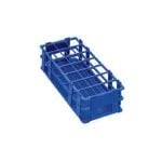 Bel-Art Rack Test Tube, 24-Place, 30mm, Polypropylene, Blue, Reusable, Each