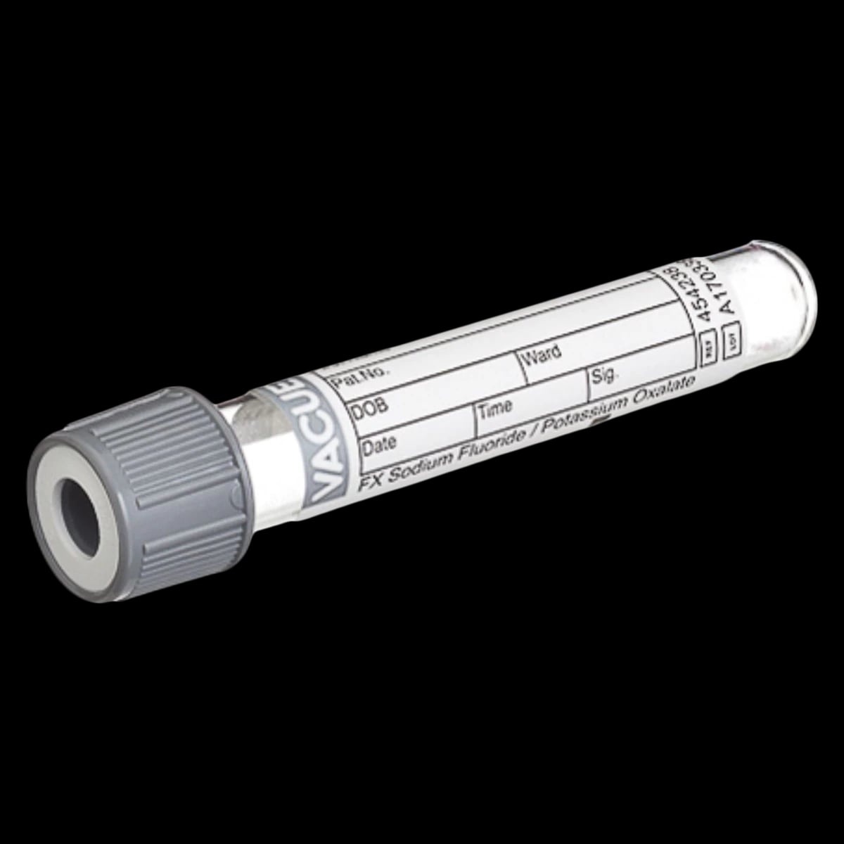 Greiner Bio-One Vacuette Venous Blood Collection Tube, Gray/White, 2mL, Pull Cap, Sterile, Polypropylene, 50/Pk