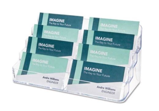 Deflect-O Clear Acrylic Business Card Holder, 6/Case