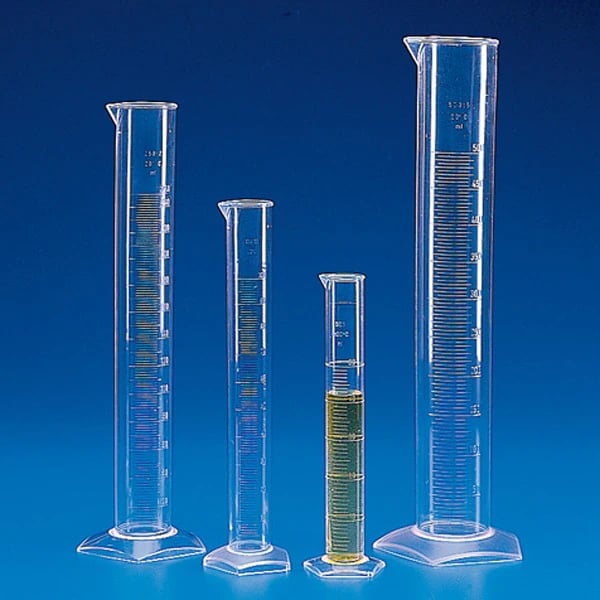 Globe Scientific Graduated Cylinder, PMP, Clear, 25 mL, Pour Spout, Molded Graduations, Each