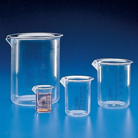 Globe Scientific Griffin Beaker, PMP, Clear, 25 mL, Printed Graduations, Pour Spout, Each