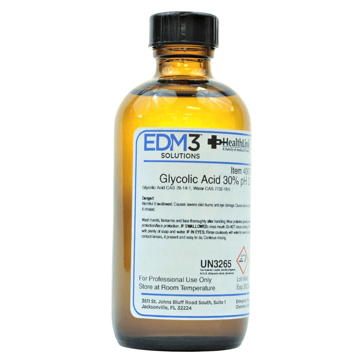 Glycolic Acid 30% Solution, 4 oz Bottle