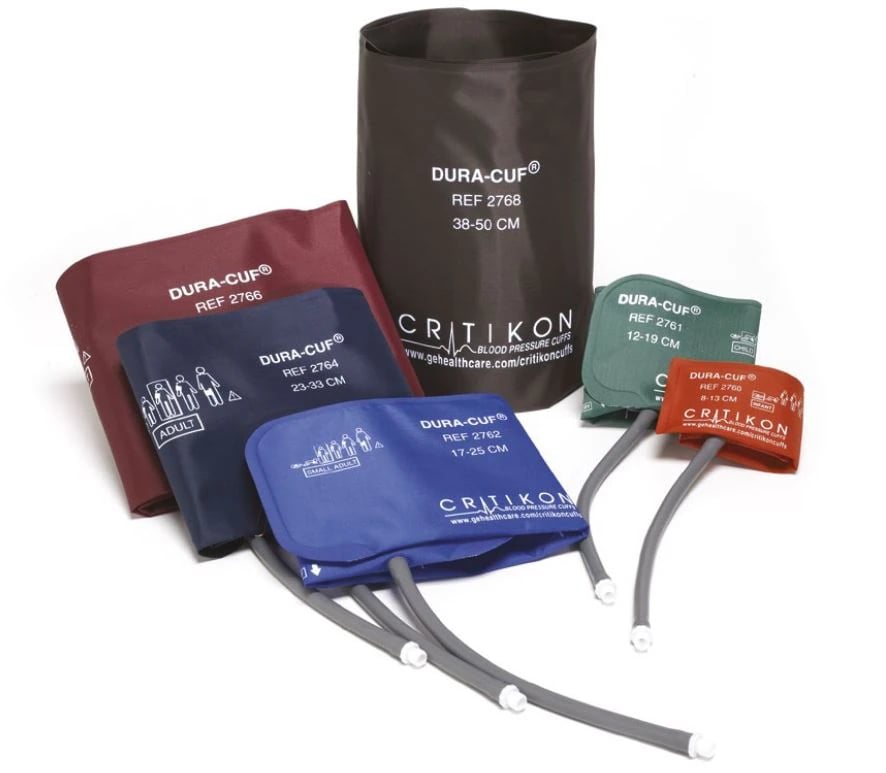 Critikon Dura-Cuf Blood Pressure Cuff, Rust, Latex-Free, for Monitor, 5/Box