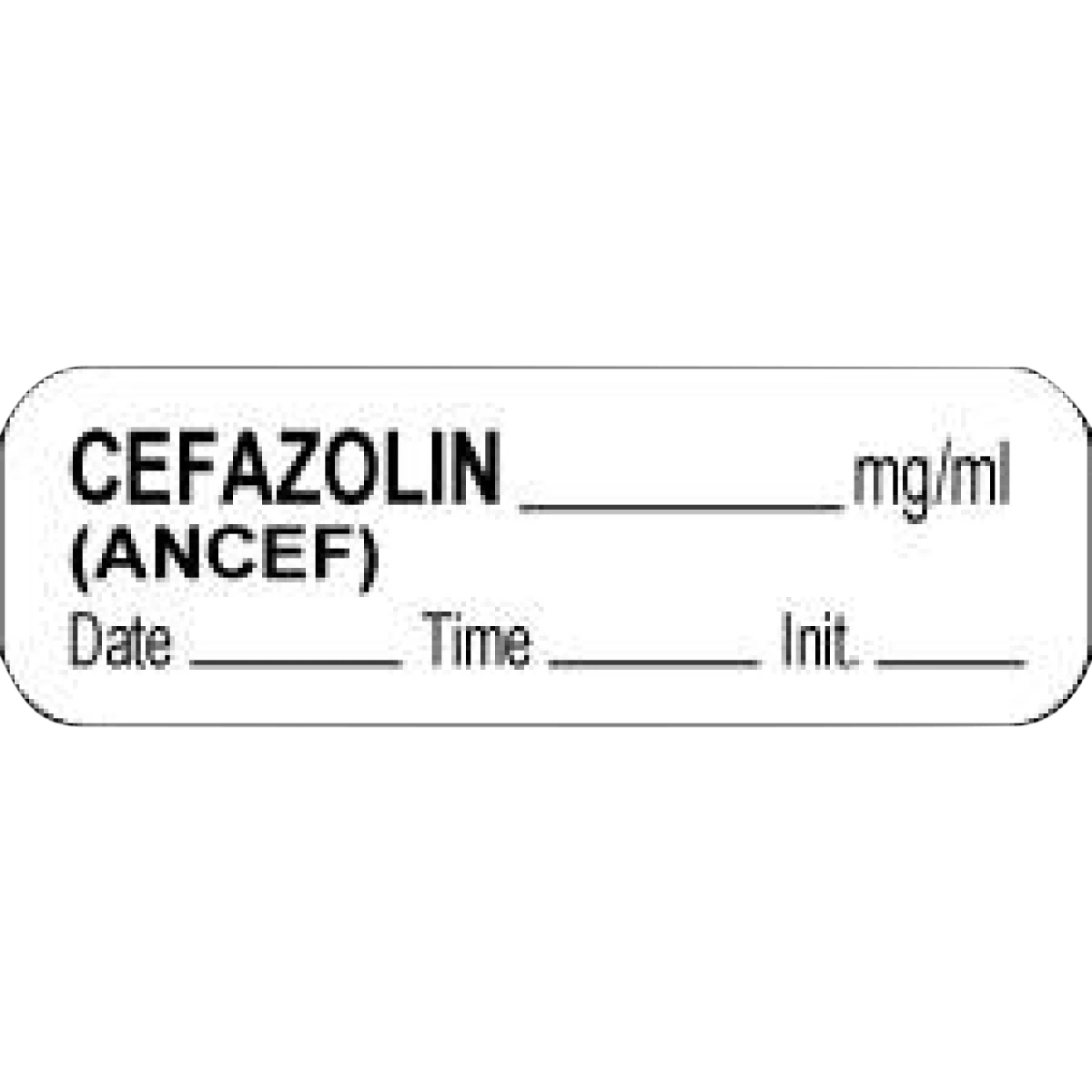 Precision Dynamics Anesthesia Label, Cefazolin (Ancef), White, 1/2" x 1-1/2", 1000/Roll