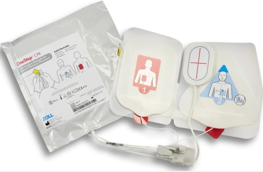Zoll Medical OneStep Resuscitation Electrode, Adult, Solid Gel, 1 Pair