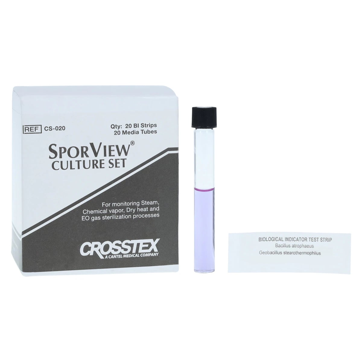 SporView In-Office Biological Indicator Culture Set, Steam/EO Gas/Dry Heat/Chemical Vapor, 20/Pkg, CS-020