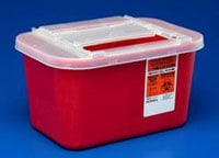 Sharps-A-Gator Multi-Purpose Sharps Container, Sliding Lid, 1 Gallon, Red, 31143699