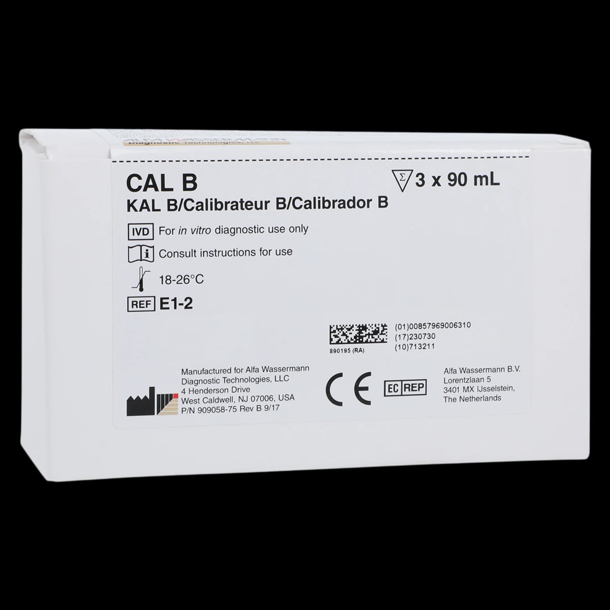 Ace ISE Calibrator B, 3 x 90 mL Package