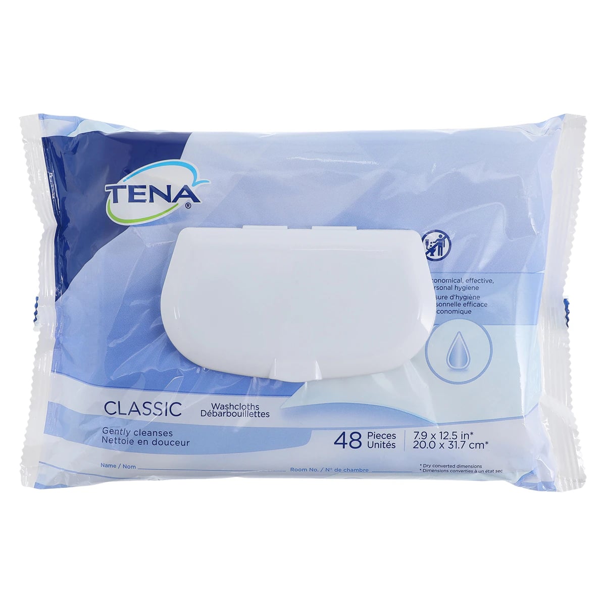 Tena Classic Personal Washcloth, Mildly Scented, 576/Case