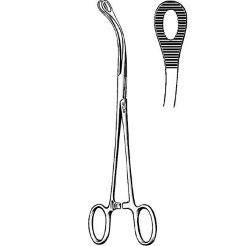 Laufe Uterine Polyp Forcep, Curved, 7-3/4" (19.7 cm), Stainless Steel, Autoclavable, Each