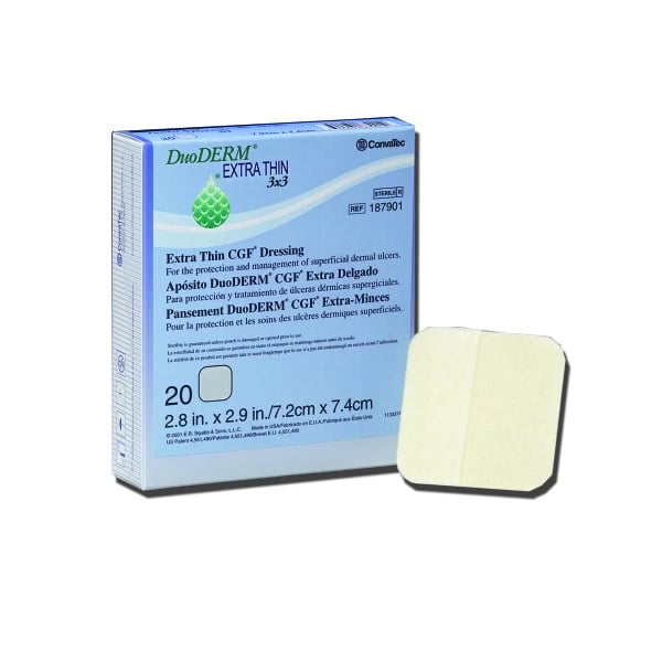 DuoDerm Hydrocolloid Dressing, 2" x 8" Rectangle, X-Thin, Beige, Latex-Free