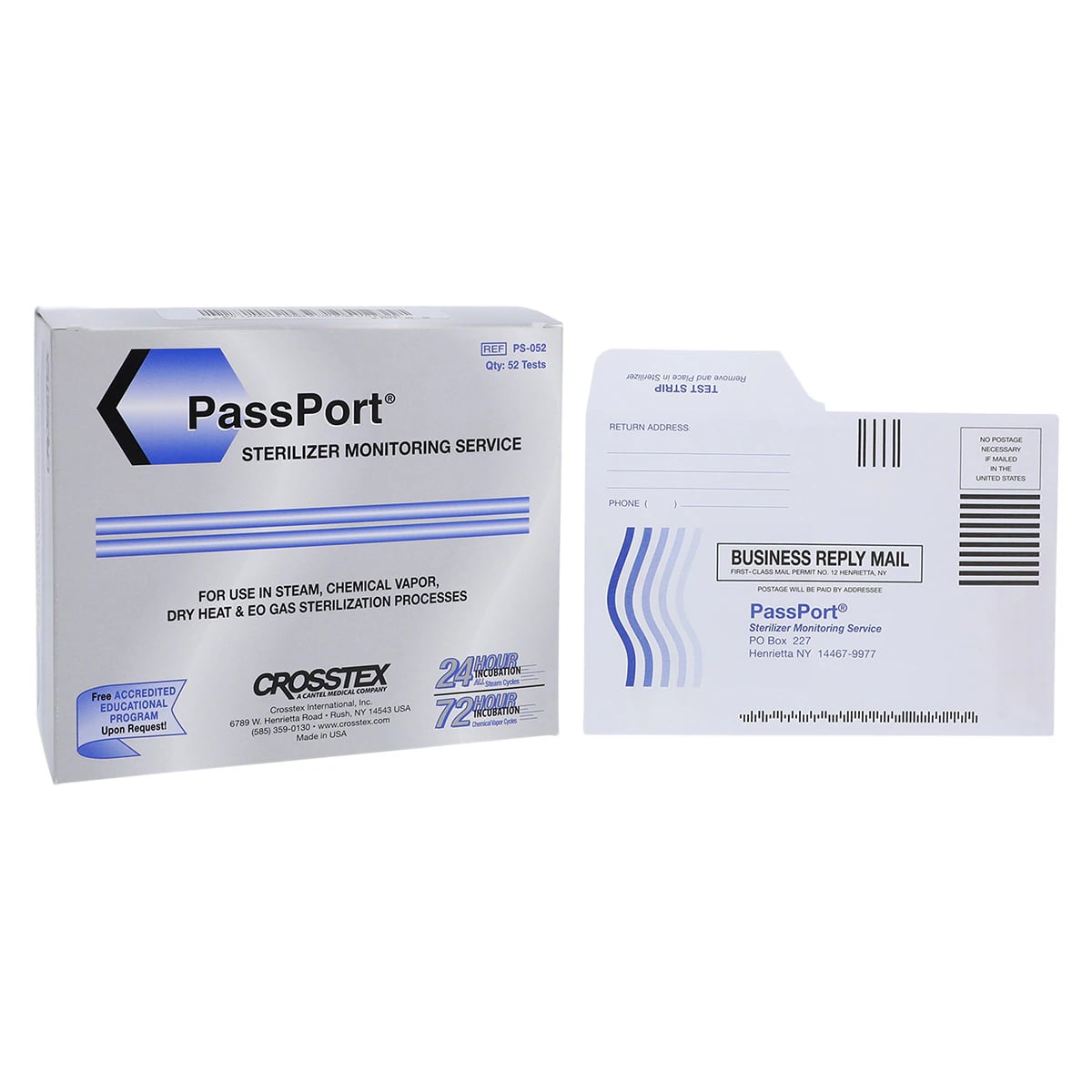 SPS Medical PassPort Mail-In Sterilizer Monitoring System, 52 Tests/Box, PS-052