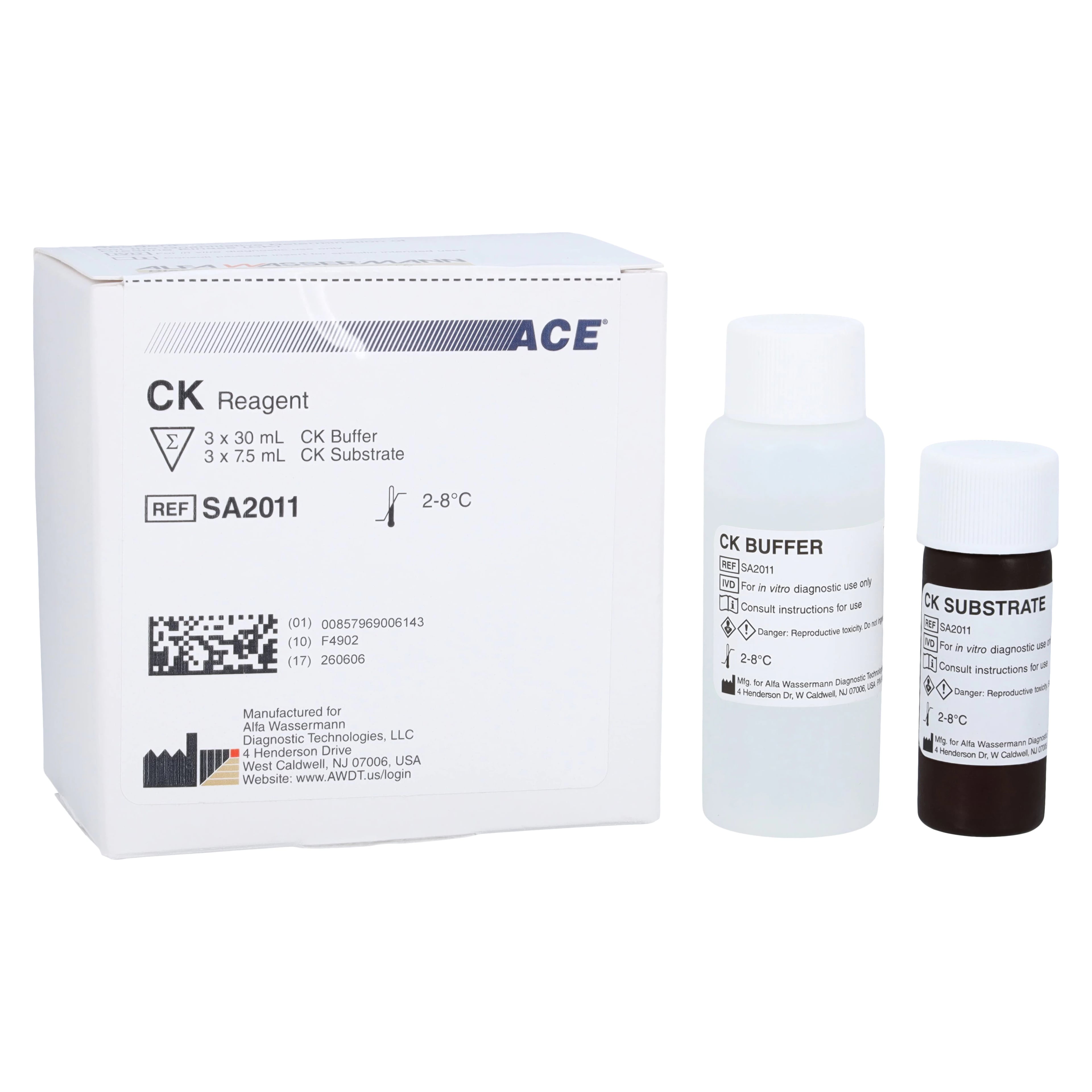 CK Test ACE, Creatine Kinase Reagent, 3x12mL, 480 Count Kit, 480/Box