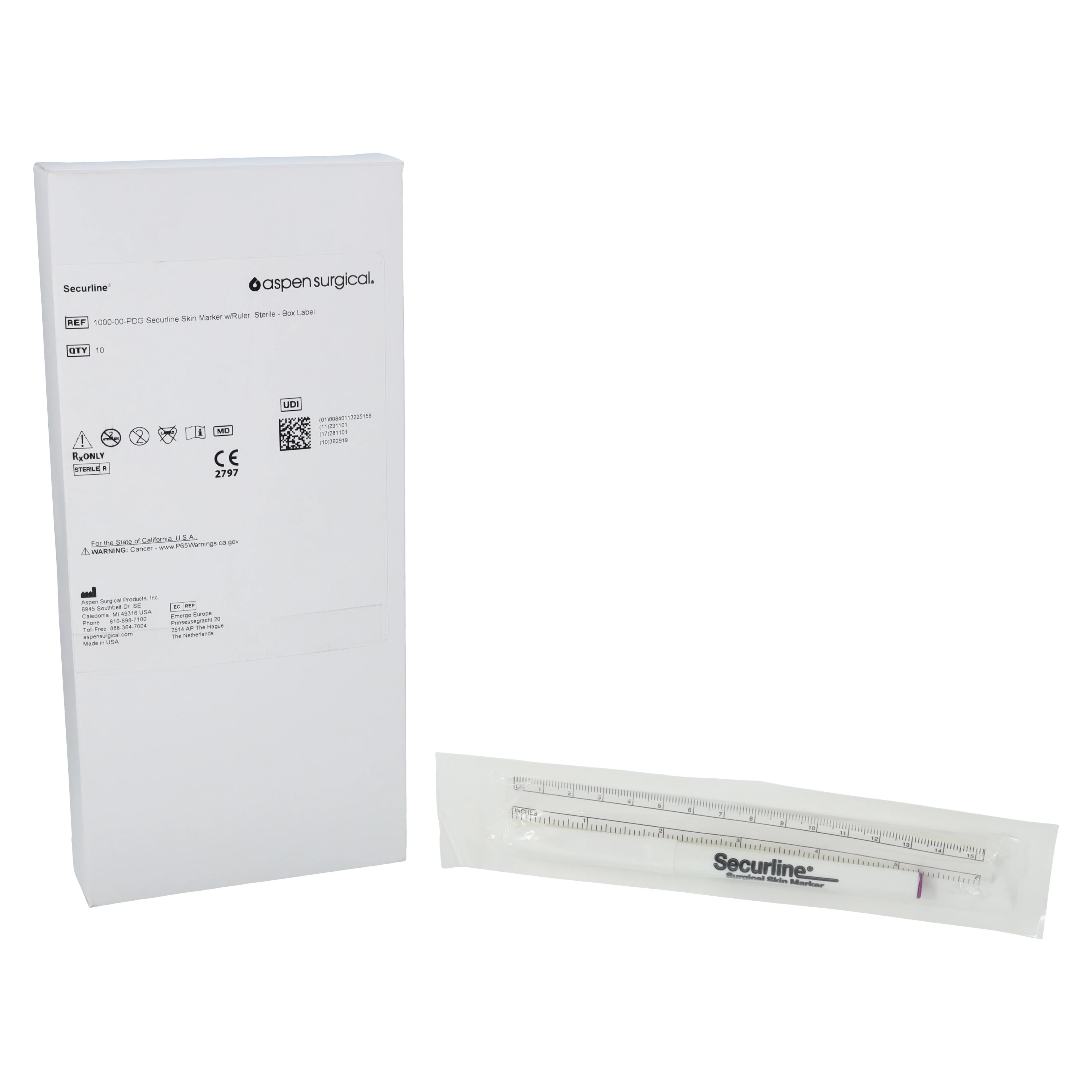 Aspen Surgical Securline Skin Marker, Tapered Tip, Violet, Sterile