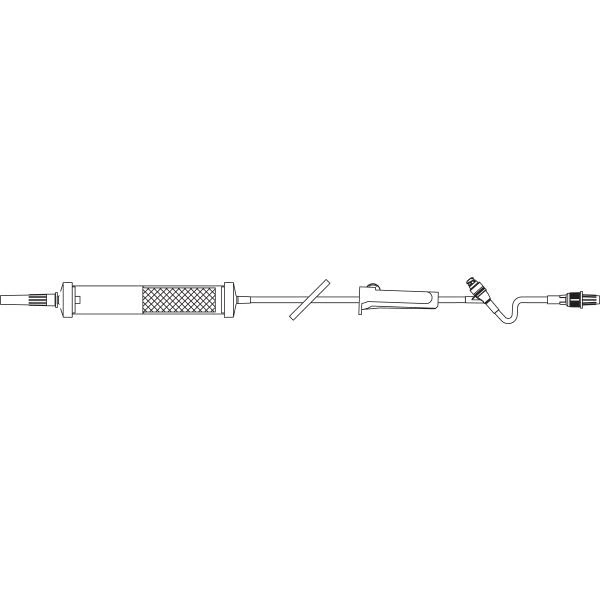 Baxter Blood Tubing Set, Straight, Standard Blood Filter 170-260 Micron, 10 Drops/mL, 103" Male Luer Lock Adapter, CLEARLINK Luer Activated Valve, Sterile, 48/Case