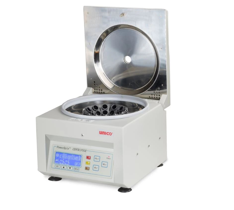 Unico PowerSpin DX Variable Speed Centrifuge, 24-Place, Fixed Angle Rotor, 500-3400 rpm