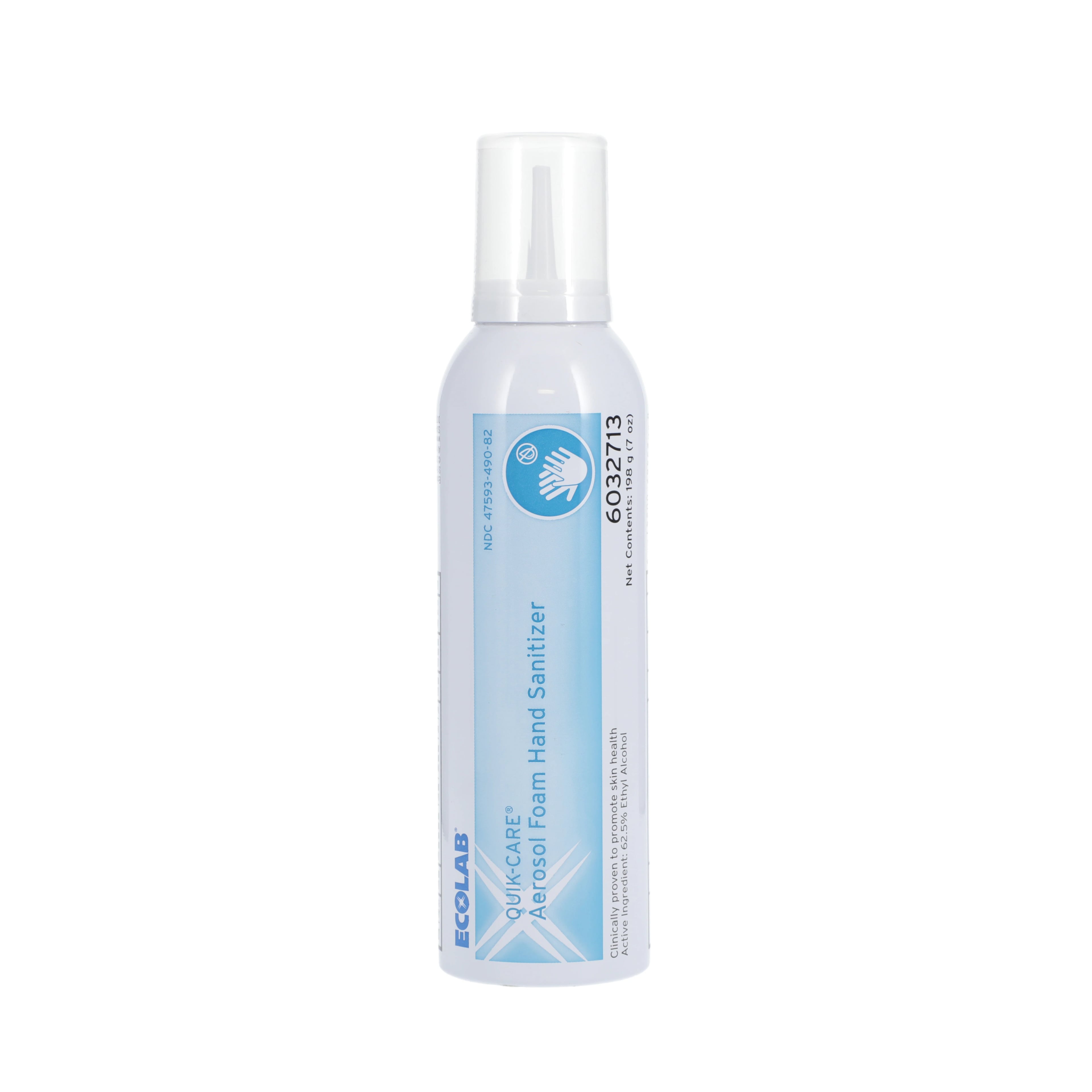 Ecolab Quik-Care™ Foam Hand Sanitizer, Fragrance Free, 62.5% Ethyl Alcohol, 7 oz Aerosol Can, 6032713
