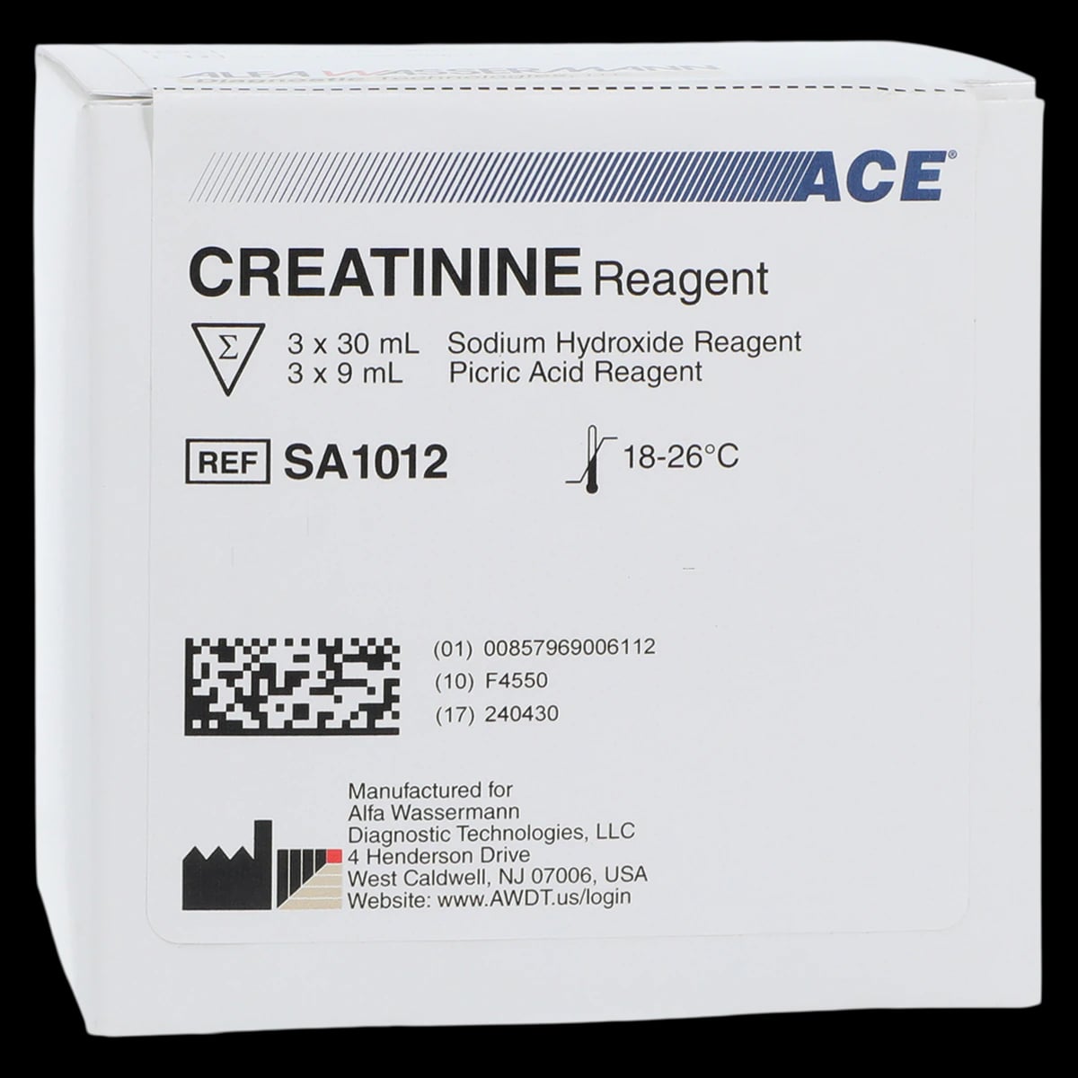 Creatinine Test Ace, 3x30mL, 560 Count Kit, 01KT0J0A1CW9X6J9KFYZPWJ3QF