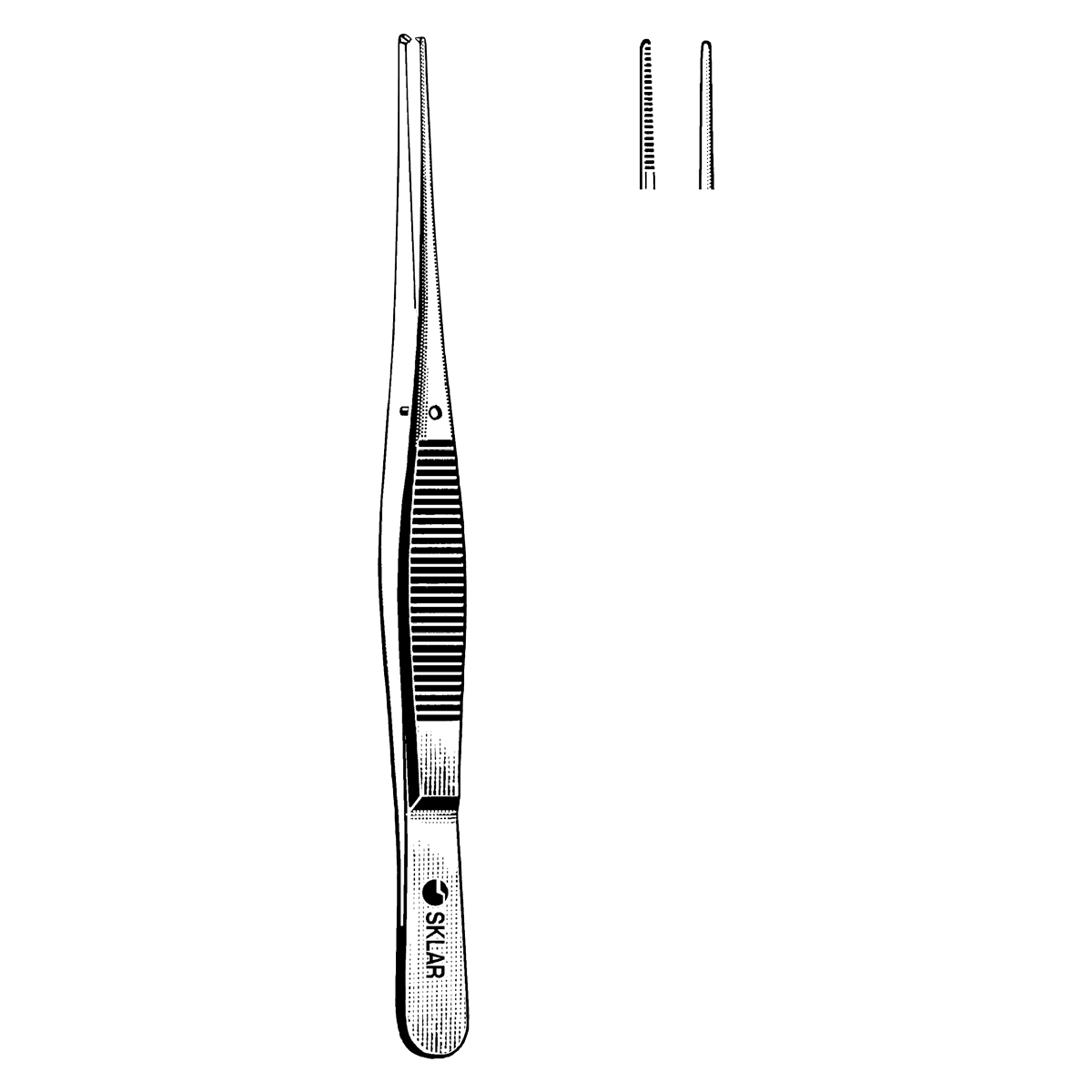 Sklar Semken Dressing Forceps, Straight, Serrated, 5" (12.7 cm), Stainless Steel