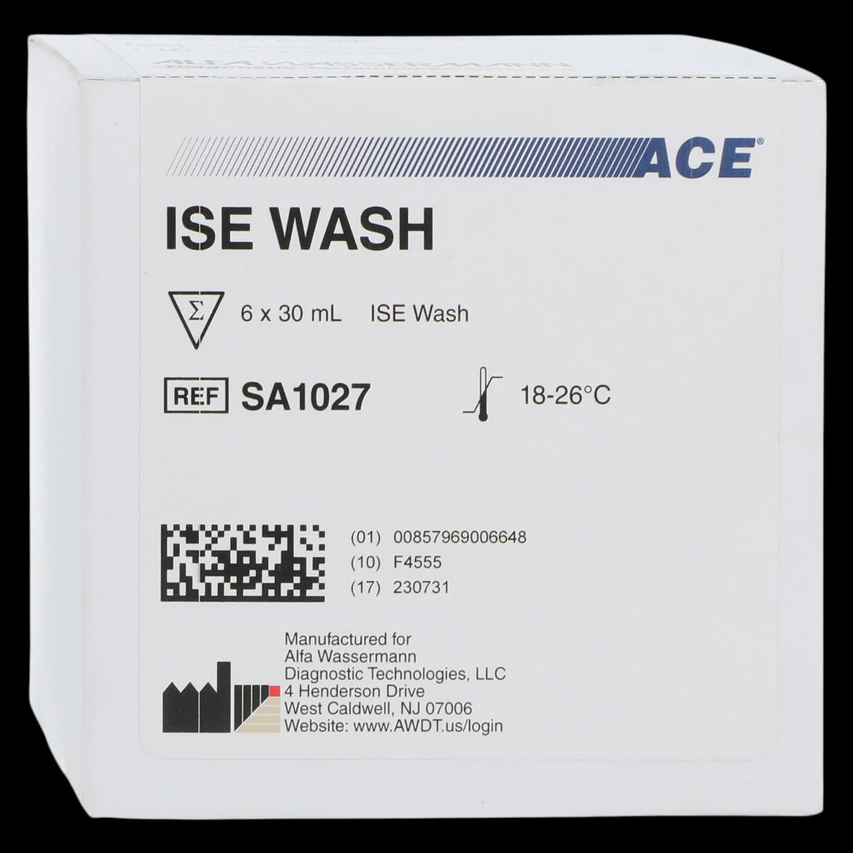 ACE ISE Wash Solution for ACE Alera Chemistry Analyzer, 6/Box