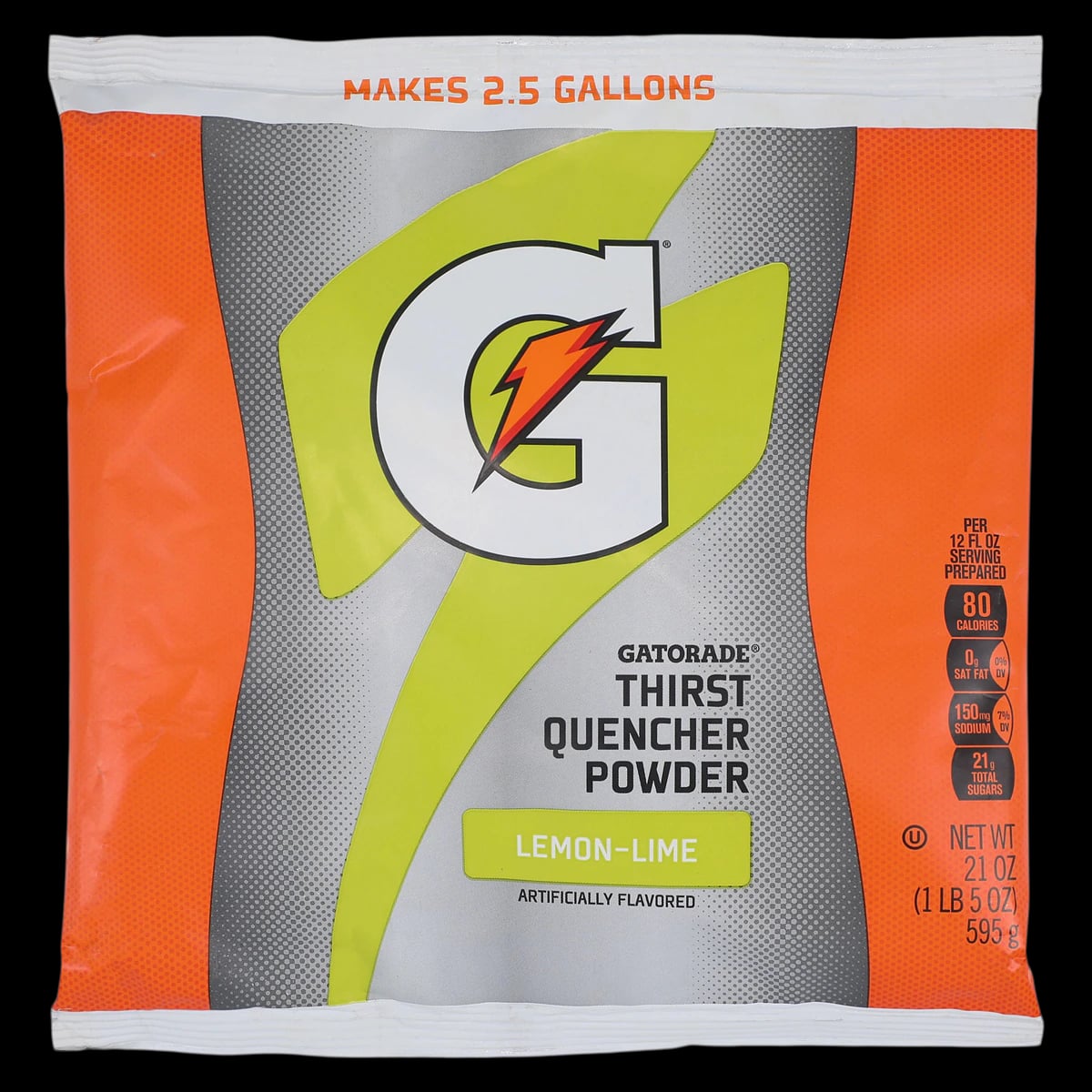 Gatorade Thirst Quencher Powder, Lemon Lime, 2.5 Gallon Mix per Packet, 32 Packets/Case
