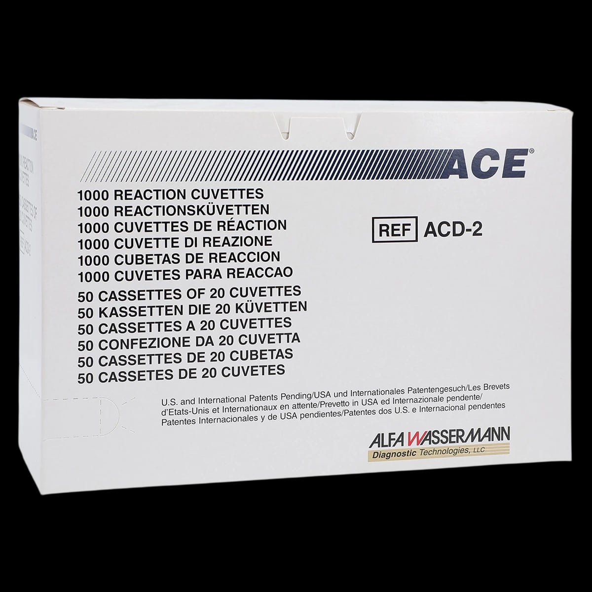 Alfa Wassermann ACE Reaction Cuvette for Alera/Axcel Analyzers, 1000/Box