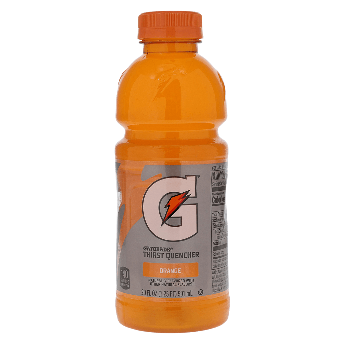 Gatorade Sports Beverage, Orange, 20 oz Wide Mouth Bottle, 24/Case