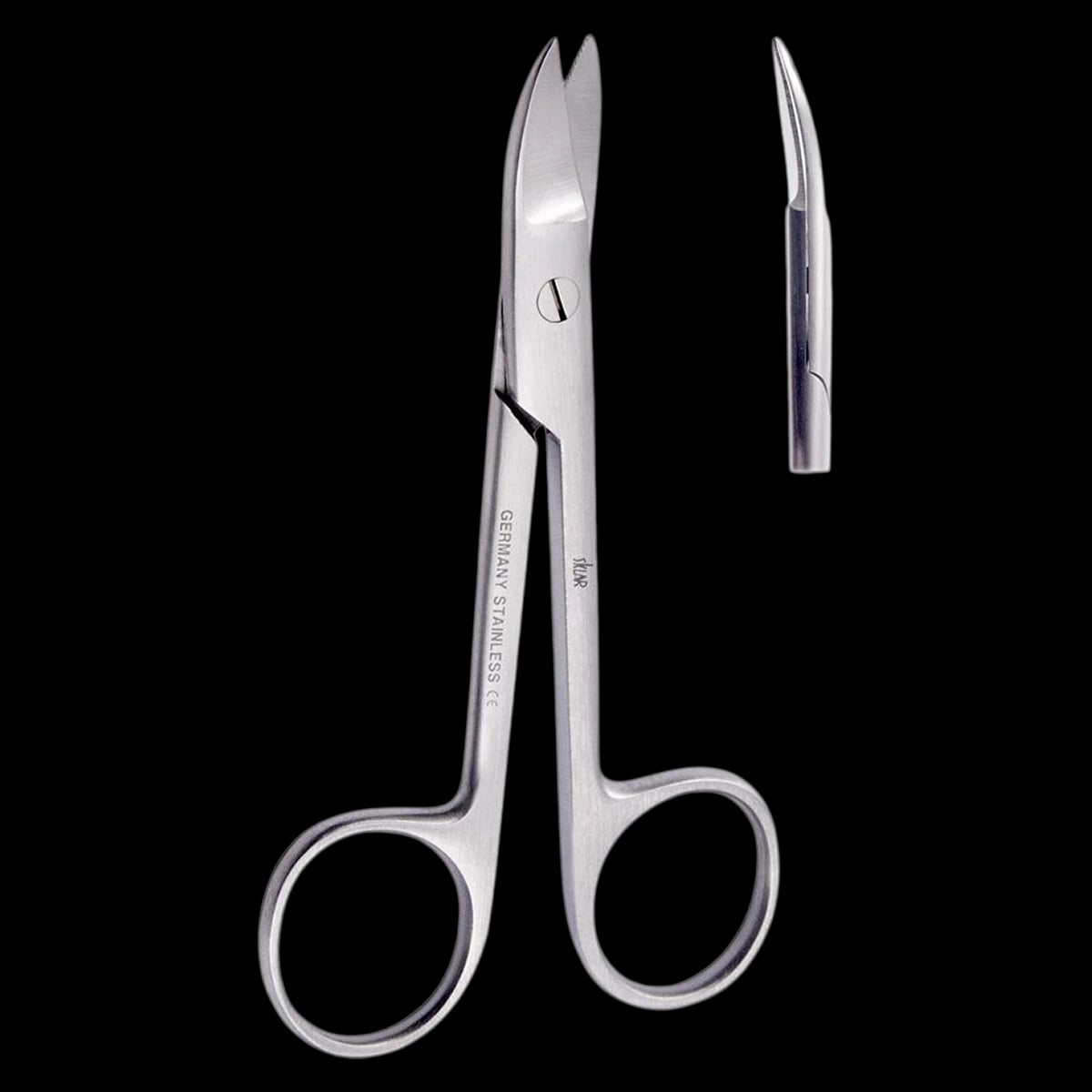 Crown & Collar Cutting Scissor, Curved, 4", Stainless Steel, Non-Sterile, Reusable, Sklar Instruments