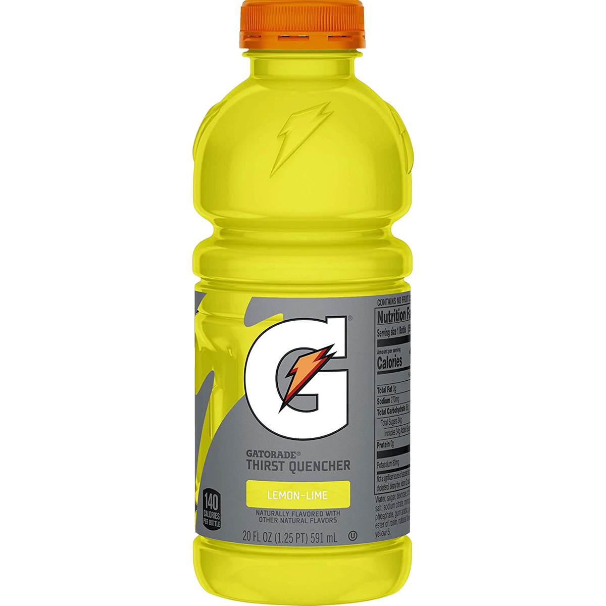 Gatorade Lemon Lime Sports Beverage, 20 oz Wide Mouth Bottle, 24/Case