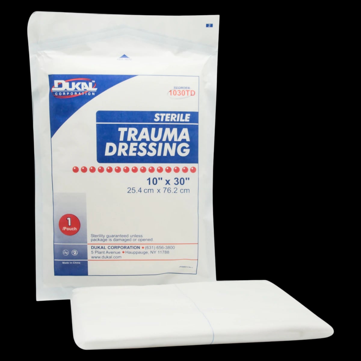 Dukal Cotton Trauma Dressing, Sterile, 10" x 30"