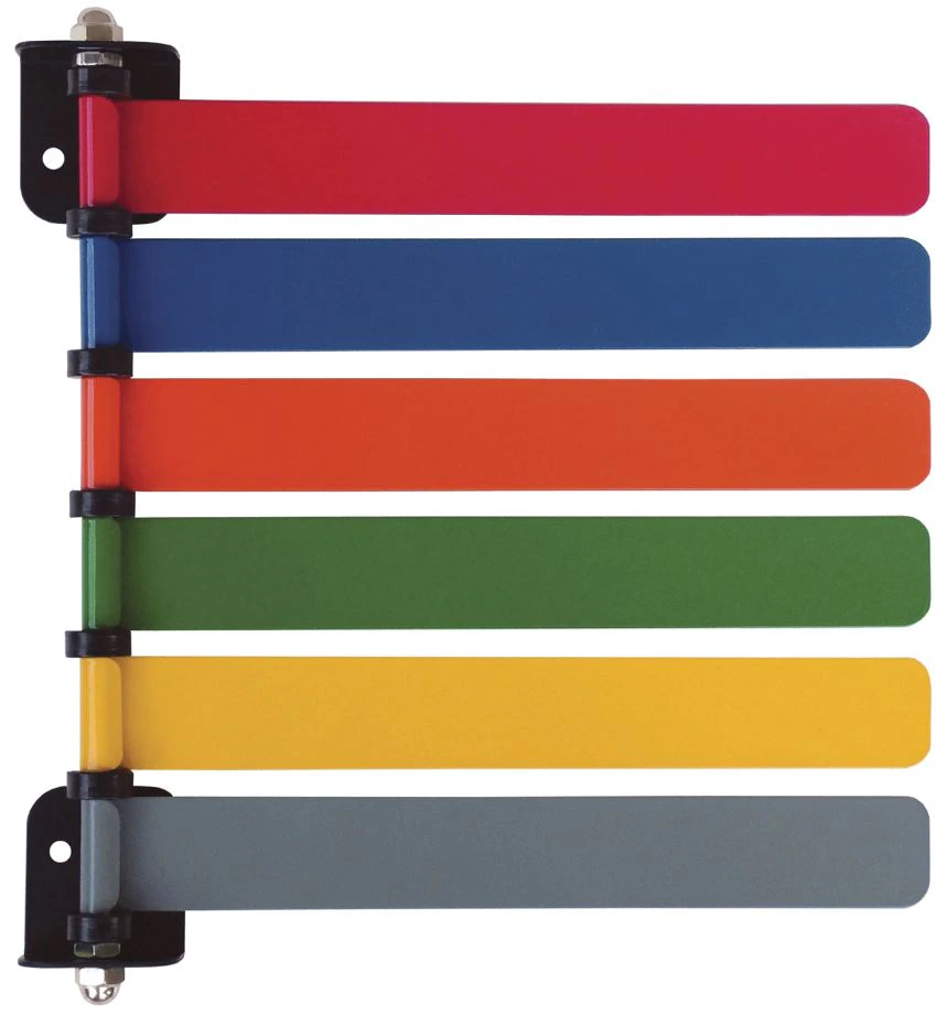 Omnimed Standard Flag System, Wall Mount, Powder Coated Aluminum, 8" Flags, 6 Flags per System