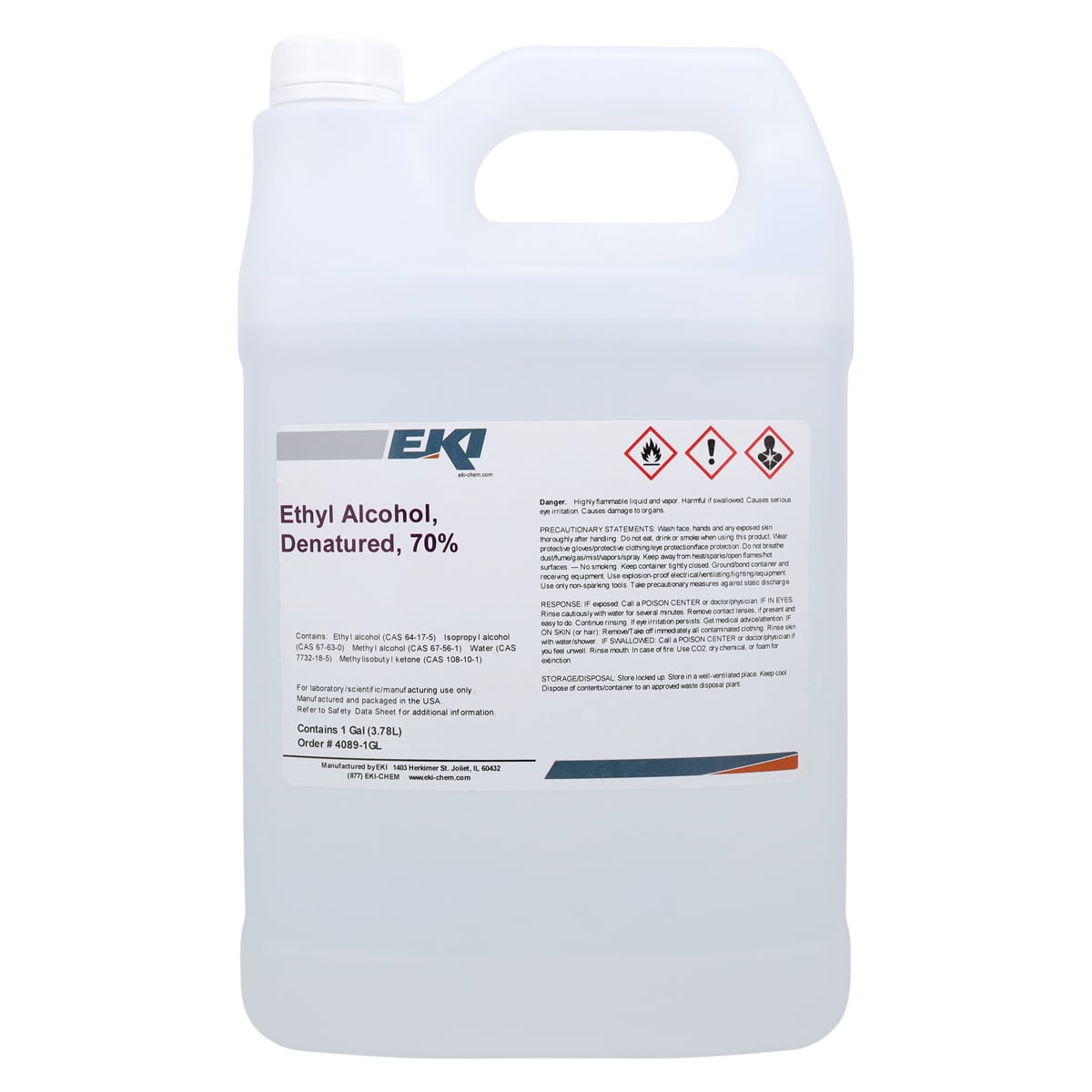 Alcohol Ethyl 70% Reagent Denatured, 1 Gallon, Each