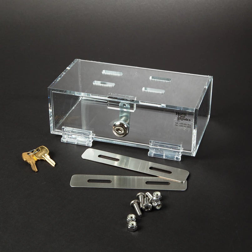 Health Care Logistics Refrigerator Storage Box for Medication/Narcotics, Single Lock