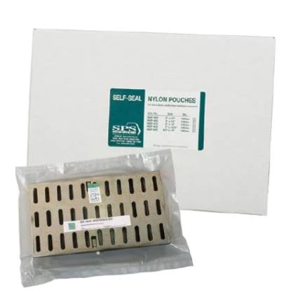 SPS Medical Nylon Self-Seal Sterilization Pouch, 4" x 10", Dry Heat, Clear, 100/Box