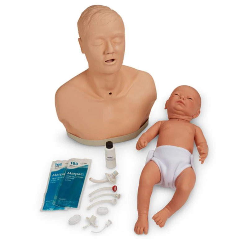 Life/form Tracheostomy Care Training Simulator Set, Adult/Infant with Tube and Hard Carry Case, 1/Set