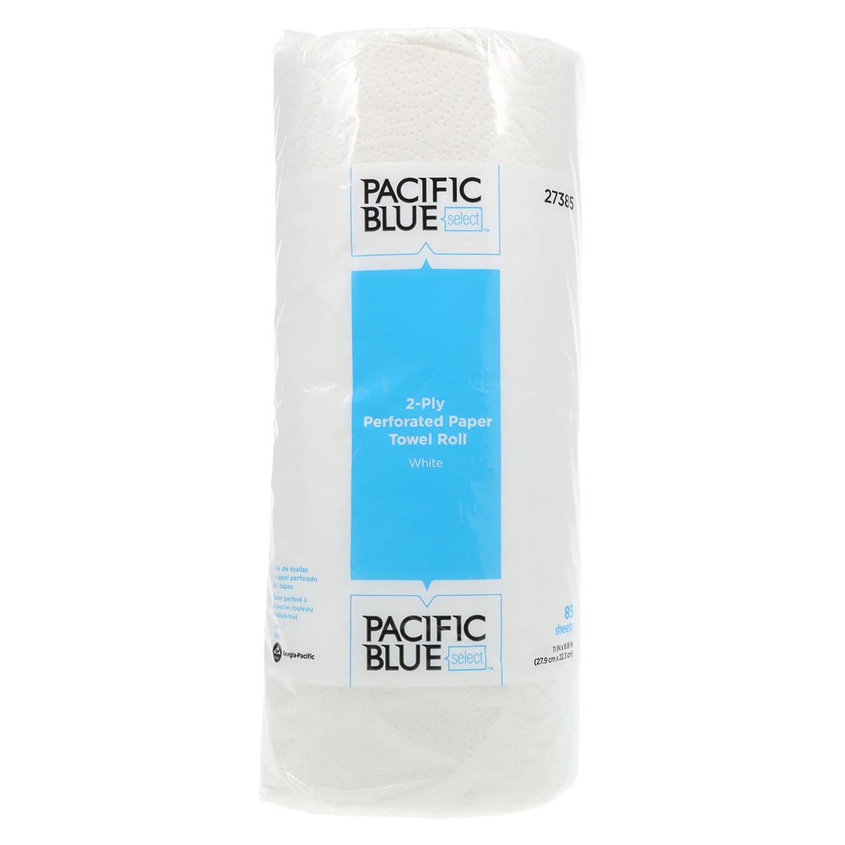 Georgia Pacific Jumbo Perforated Roll Towels, White, 2-Ply, 11" x 8.8" Sheets, 85 Sheets/Roll