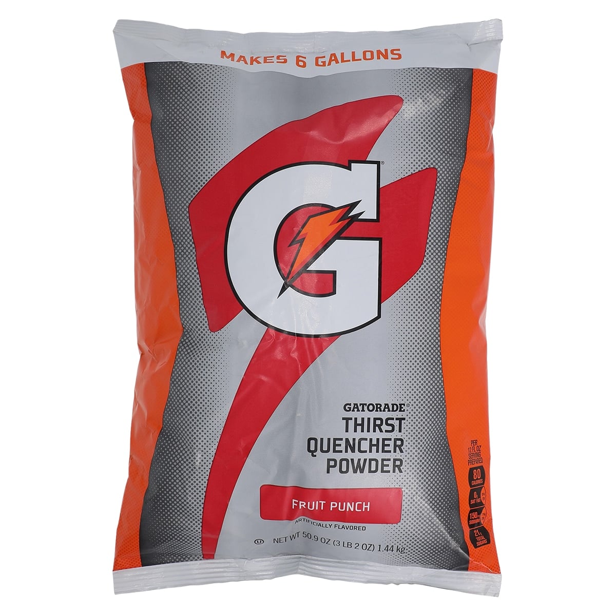 Gatorade Powder Sports Beverage, Fruit Punch, 6 Gallon Packet, 14/Case